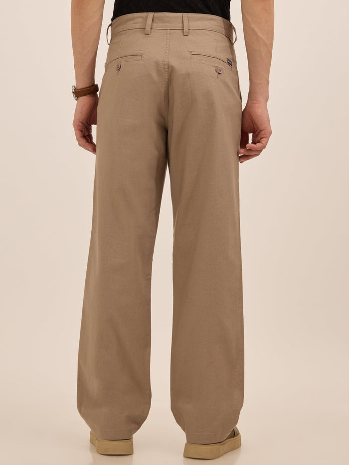 Men's comfort Fit Cotton Trouser - beige