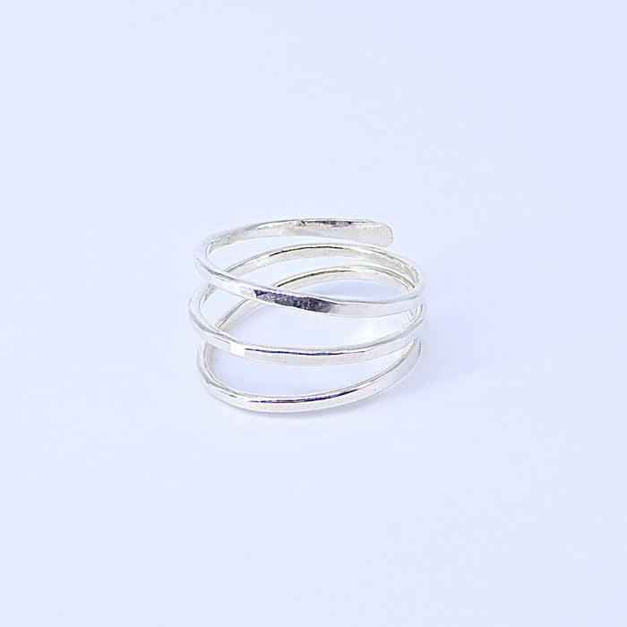 Triple Strand Ring Size 8 Silver