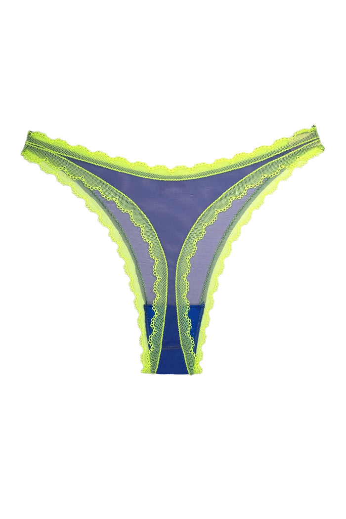 Valerie Blue high waisted thongs