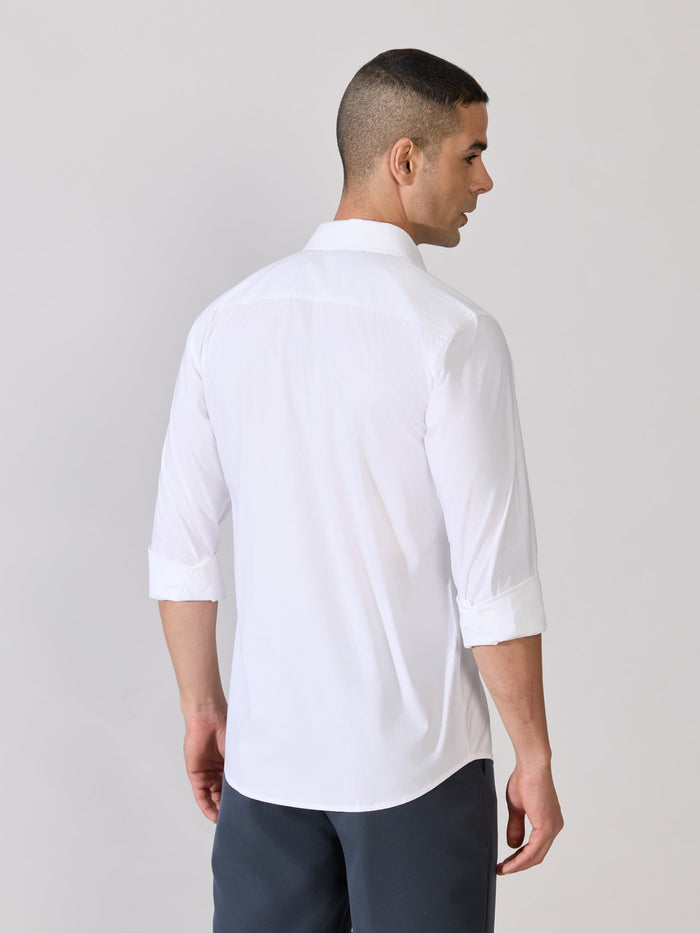 Valerius - Trim Fit Poplin Shirt - White