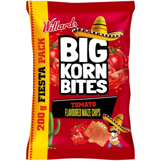 Willards Big Korn Bites Tomato Flavoured Maize Chips 200g