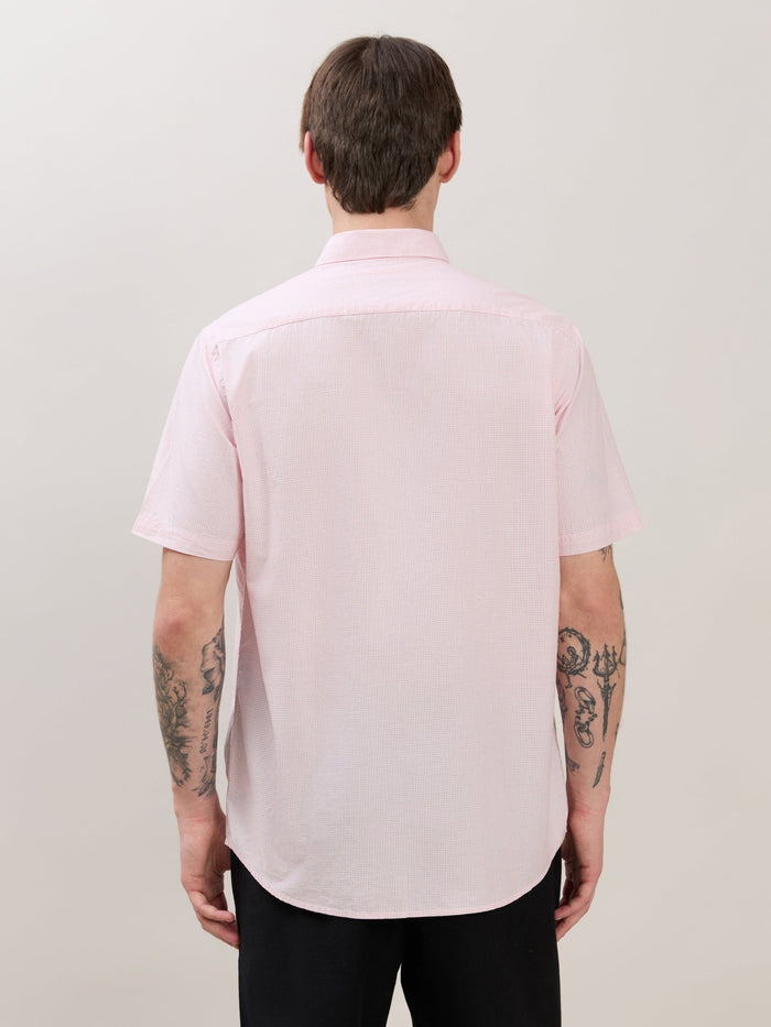 Zenamo - Relaxed Fit Micro Checks Shirt - Light Pink