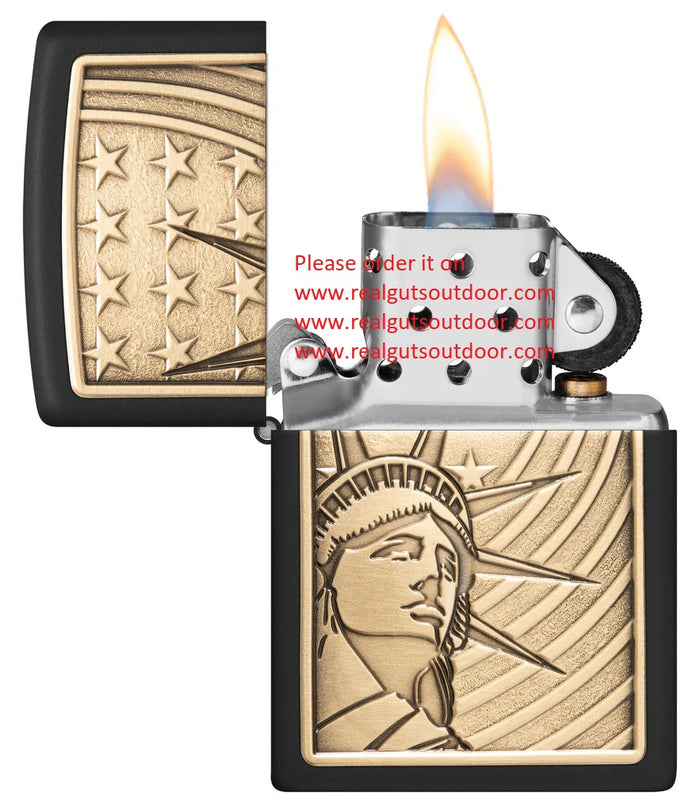 Zippo Statue of Liberty Emblem Black Matte 48921
