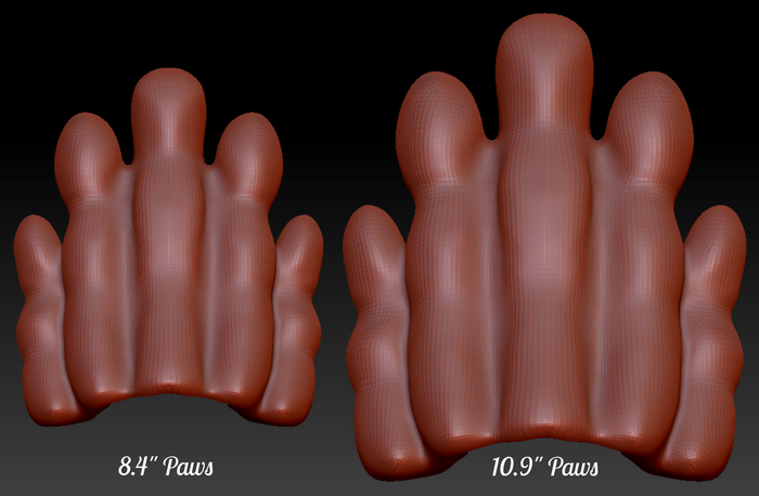 10.9" Wide Rodent Large Foam Paw Set