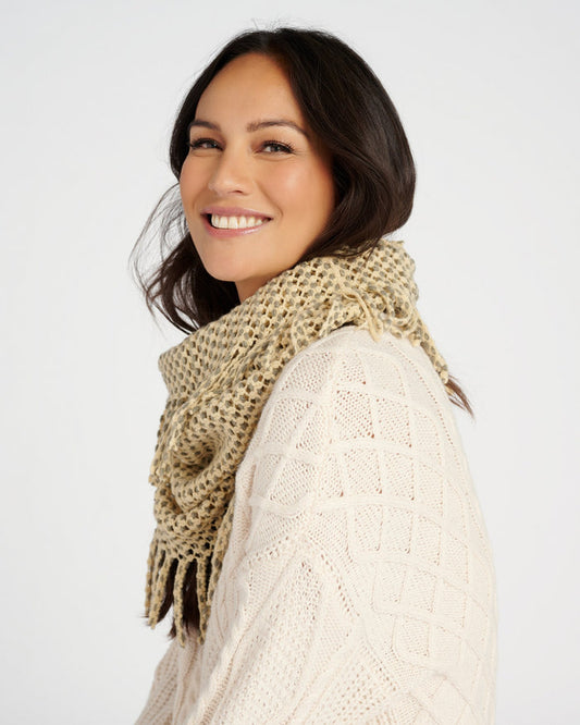 Beech $|& Elegant Essence 2-Tone Mini Tube Scarf - SOF Front