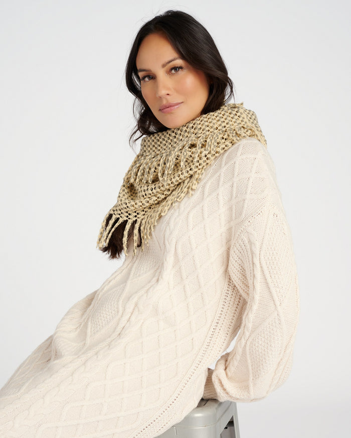 Beech $|& Elegant Essence 2-Tone Mini Tube Scarf - SOF Full Front