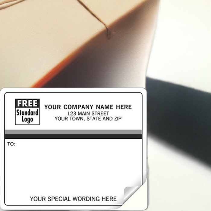 3796 Mailing Labels Laser Inkjet with Black Gray Stripes4x3 1/3"QTY600