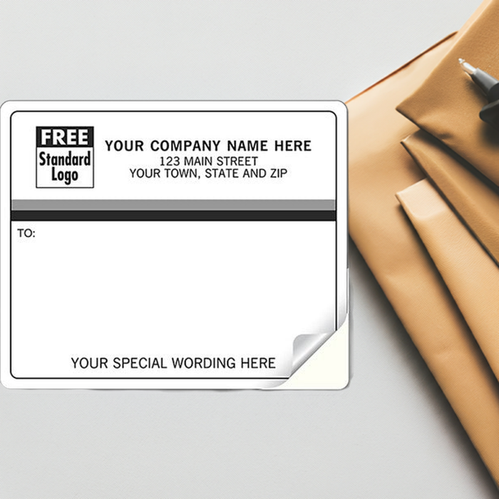 3796 Mailing Labels Laser Inkjet with Black Gray Stripes4x3 1/3"QTY600