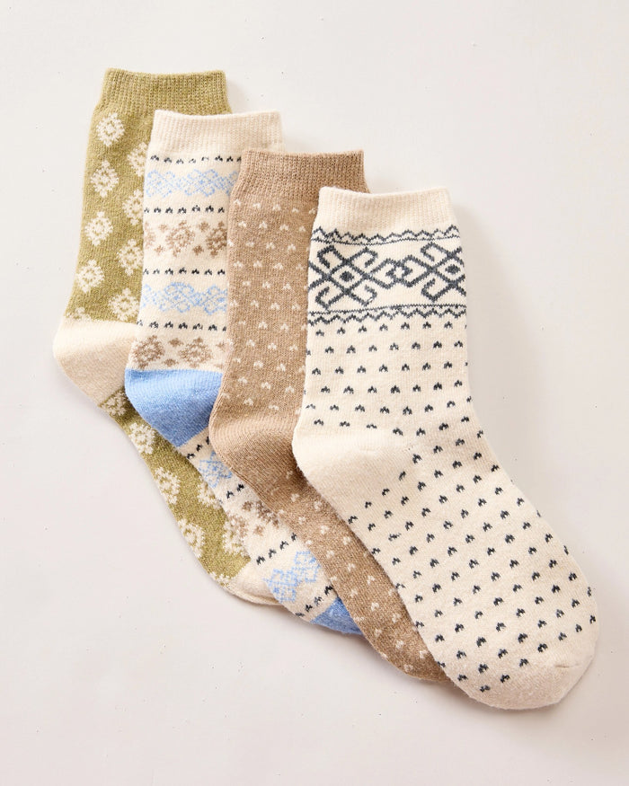 Canyon Multi $|& SEAS 4 Pack Patterned Crew Socks - Hanger Detail