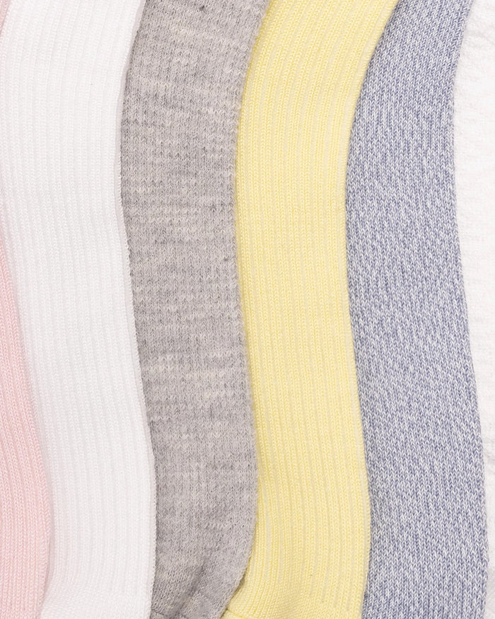 Pastel Pack $|& MUK LUKS 4.5" Whisper Soft Crew Sock 6 Pack - Hanger Back