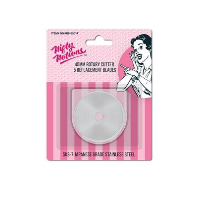 45mm Replacement Blades 5ct-- Nifty Notions