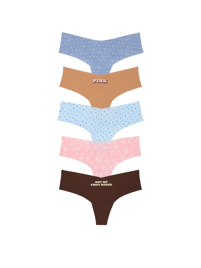5-Pack No-Show Thong Panties - Talla M