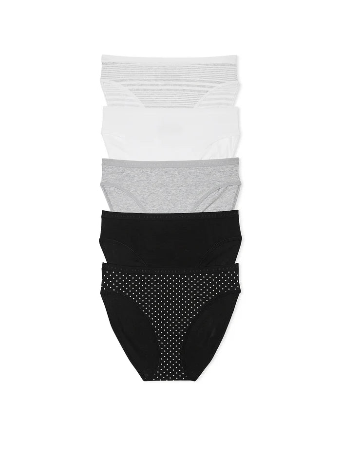 5-Pack Stretch Cotton High-Leg Brief Panties - Talla M