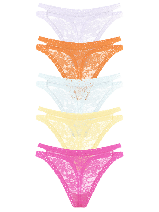 5-Pack Wink Strappy Thong Panty - Talla L