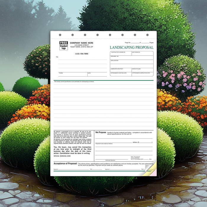5568 Landscape Proposal Form 8 1/2 x 11" Quantity 100
