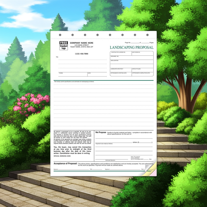 5568 Landscape Proposal Form 8 1/2 x 11" Quantity 100