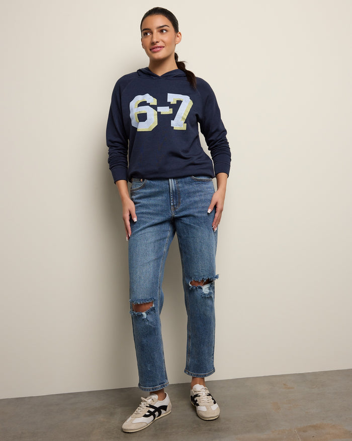 Navy $|& wantable 6-7 Graphic Hoodie - UGC On Fig