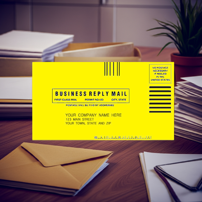 634BR Yellow #6 3/4 Business Reply Envelopes 6 1/2 x 3 5/8" QTY 250