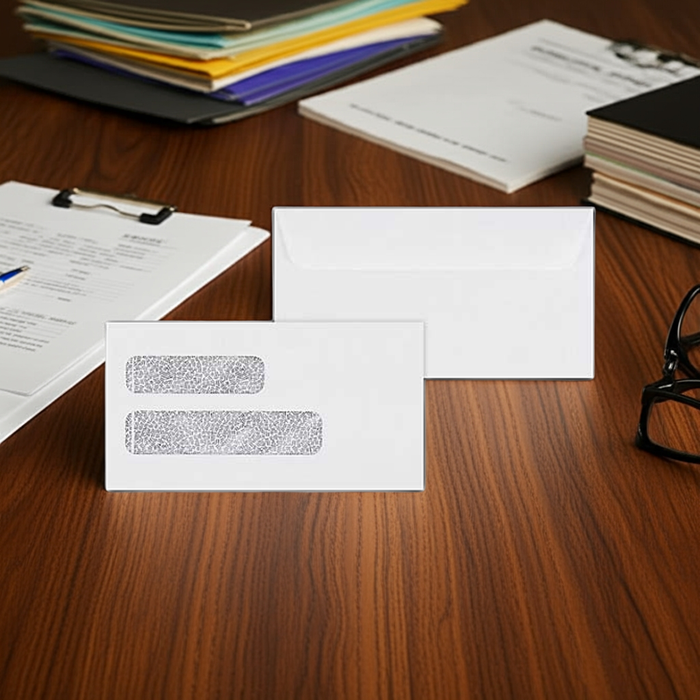 91502 Double Window Confidential Envelope 6 7/8 x 3 5/8" QTY 100