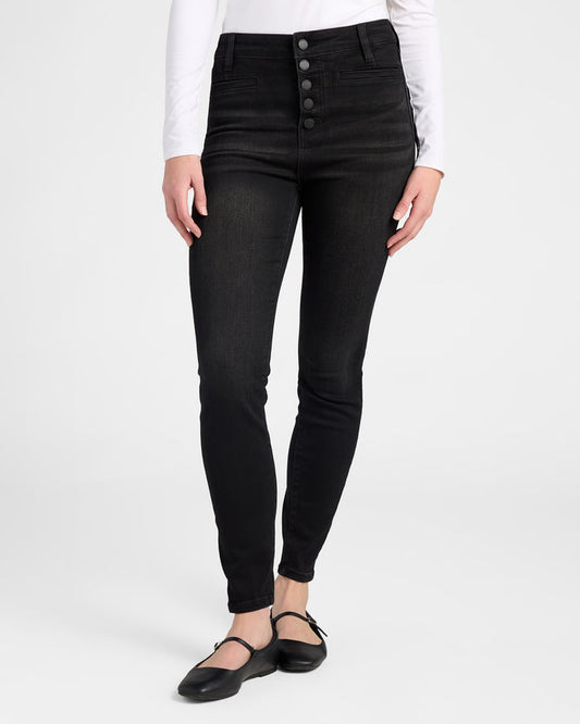 Lost Creek $|& Liverpool Abby High Rise Ankle Skinny Jeans with Button Fly - SOF Front