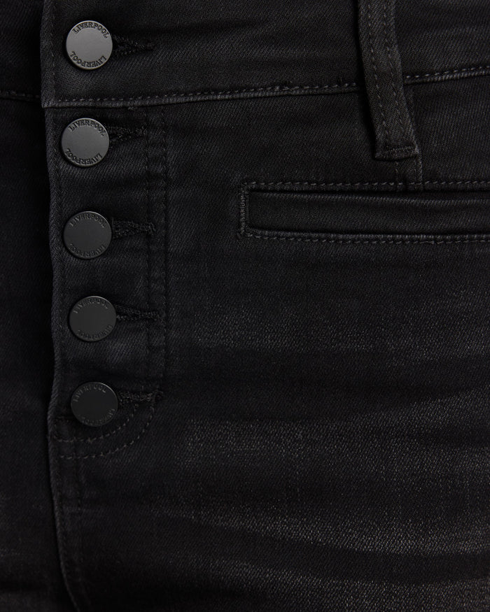 Lost Creek $|& Liverpool Abby High Rise Ankle Skinny Jeans with Button Fly - SOF Detail