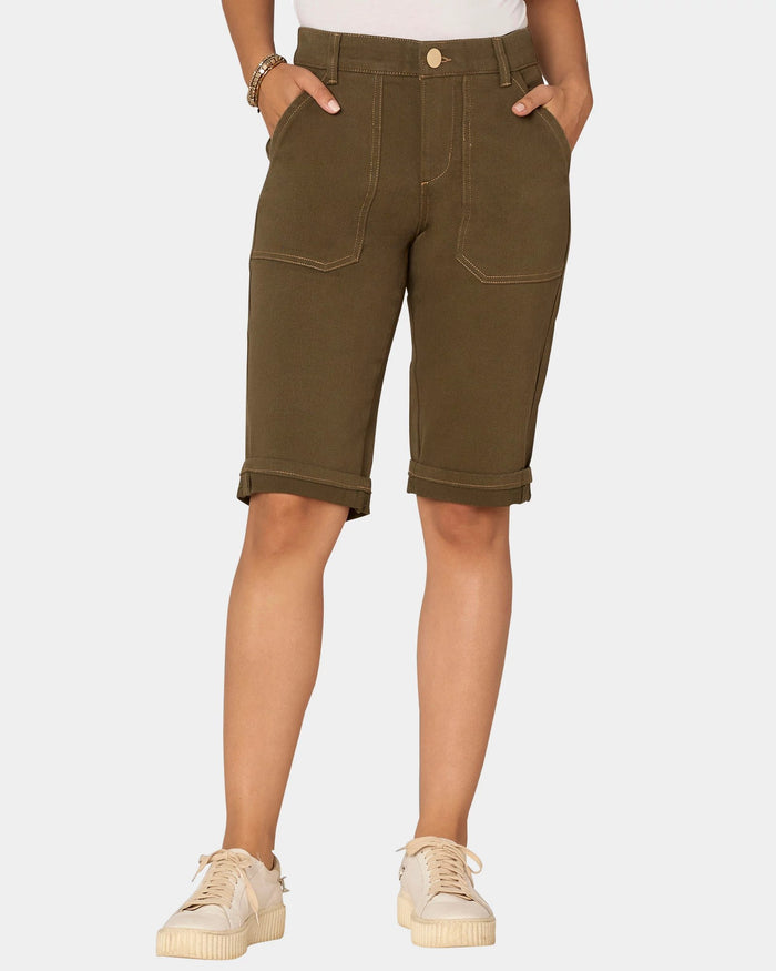 Caper $|& Democracy Absolution Cuffed Bermuda Short - VOF Detail