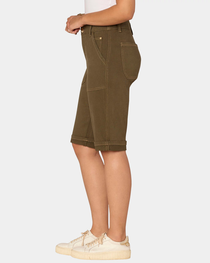 Caper $|& Democracy Absolution Cuffed Bermuda Short - Hanger Front