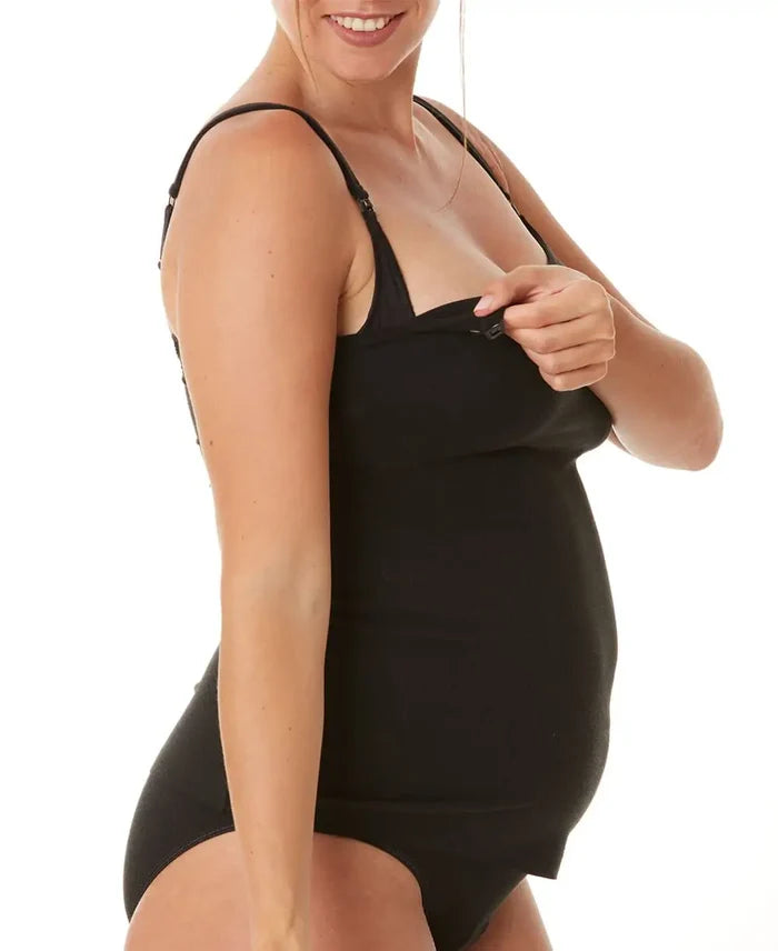 Absorbent nursing top with inner bra Bodyguard Black