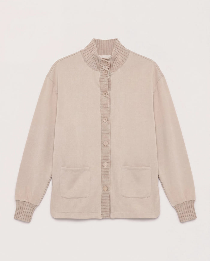Heather Oatmeal $|& SEAS Abyssal Button Front Jacket - Hanger Detail