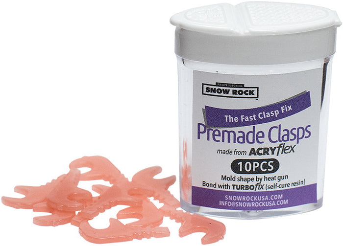 AcryFlex Pre Made Clasp PINK/ CLEAR pk/10