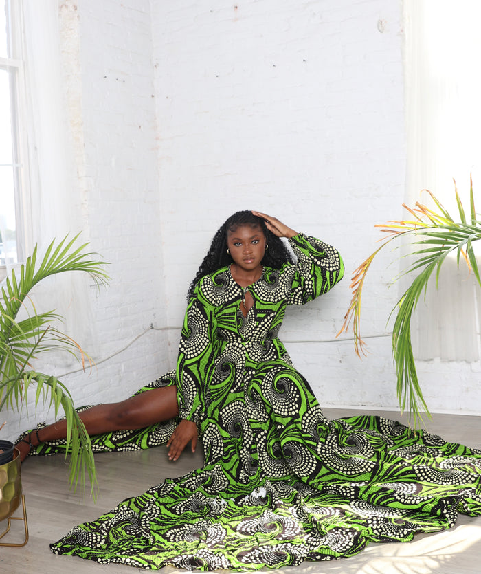 African print maxi/ball gown.💥