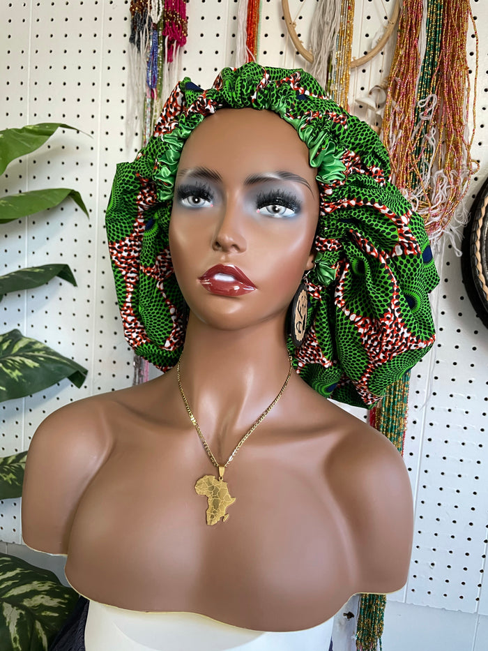 African print reversible hair bonnets - K.D.Kollections Store