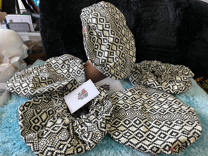 African print reversible hair bonnets - K.D.Kollections Store
