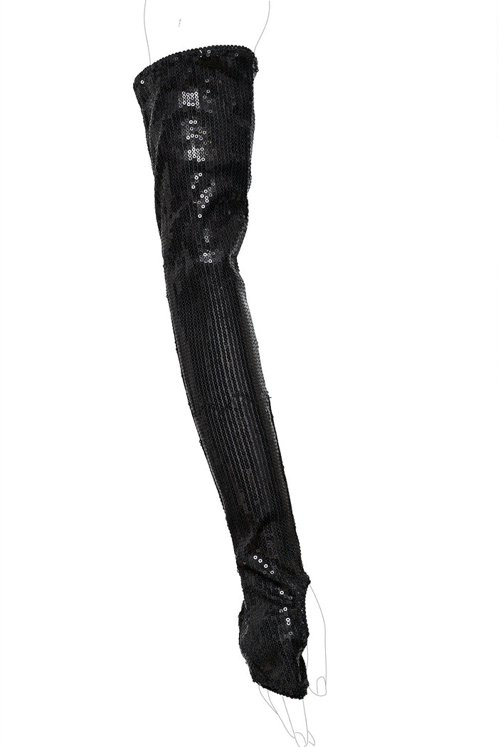 Alfa black sequin long gloves