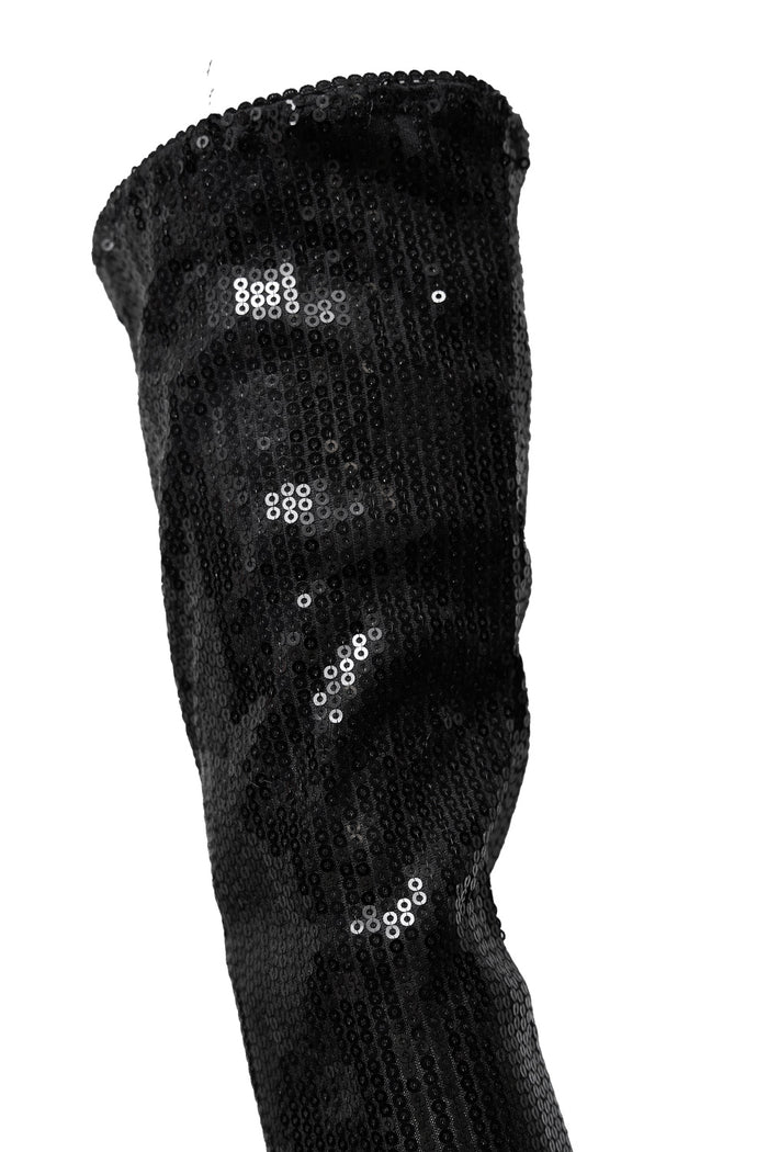 Alfa black sequin long gloves