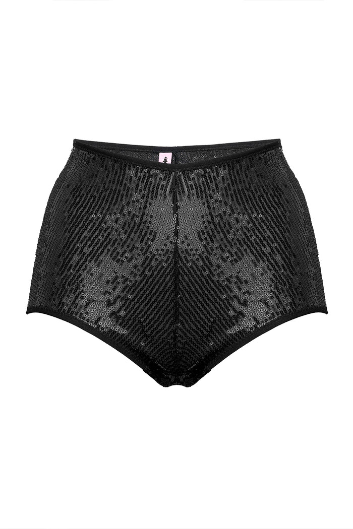 Alfa black sequin shorts