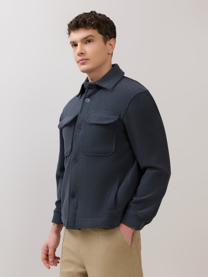 Alloy - Relaxed Corduroy Shacket - Blue
