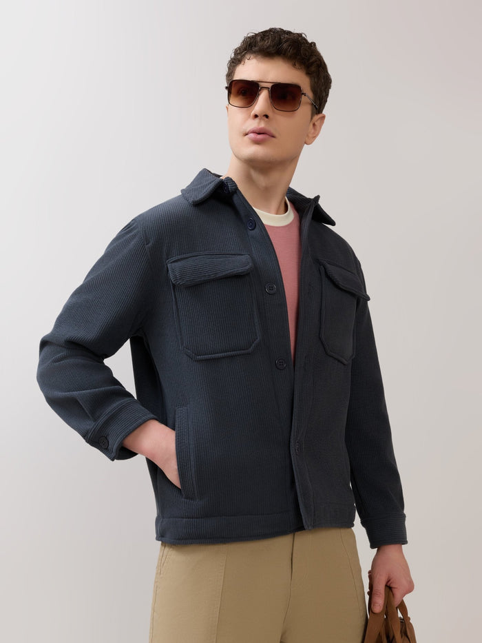 Alloy - Relaxed Corduroy Shacket - Blue
