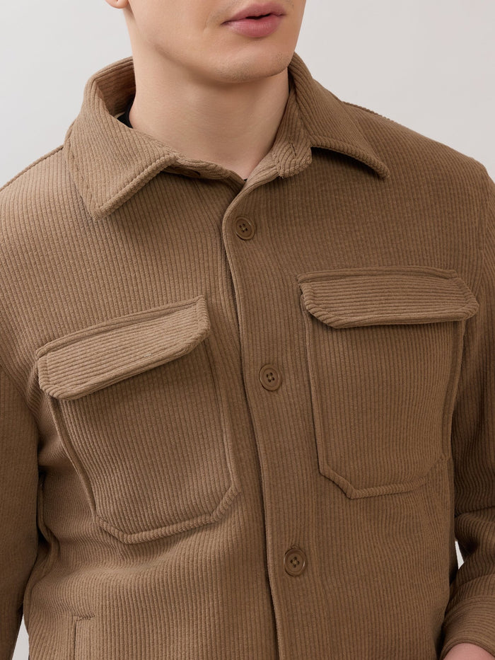 Alloy - Relaxed Corduroy Shacket - Brown