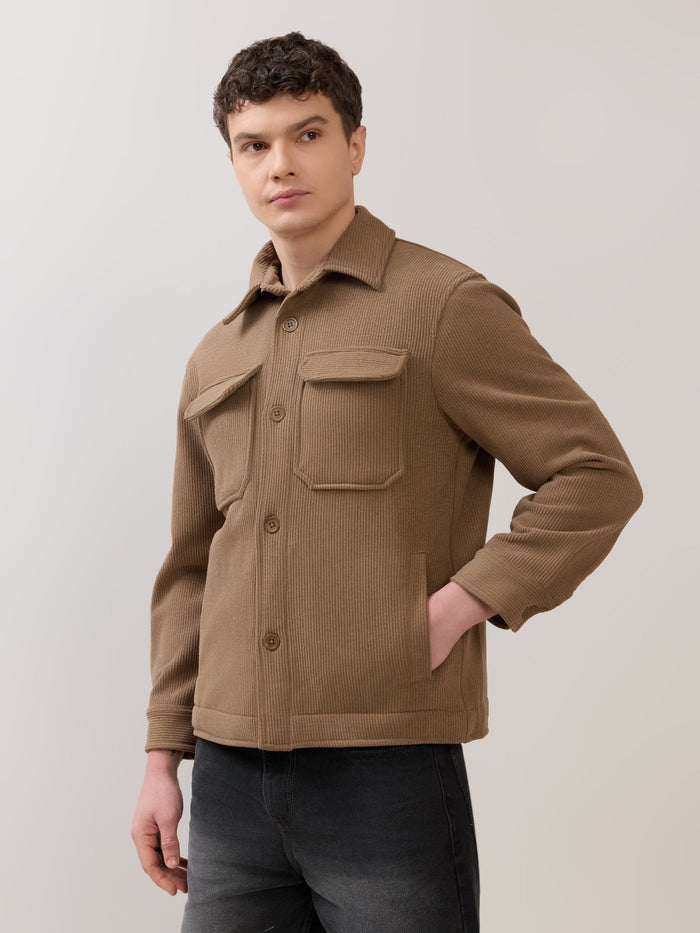 Alloy - Relaxed Corduroy Shacket - Brown