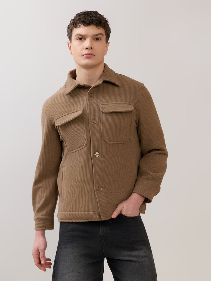 Alloy - Relaxed Corduroy Shacket - Brown