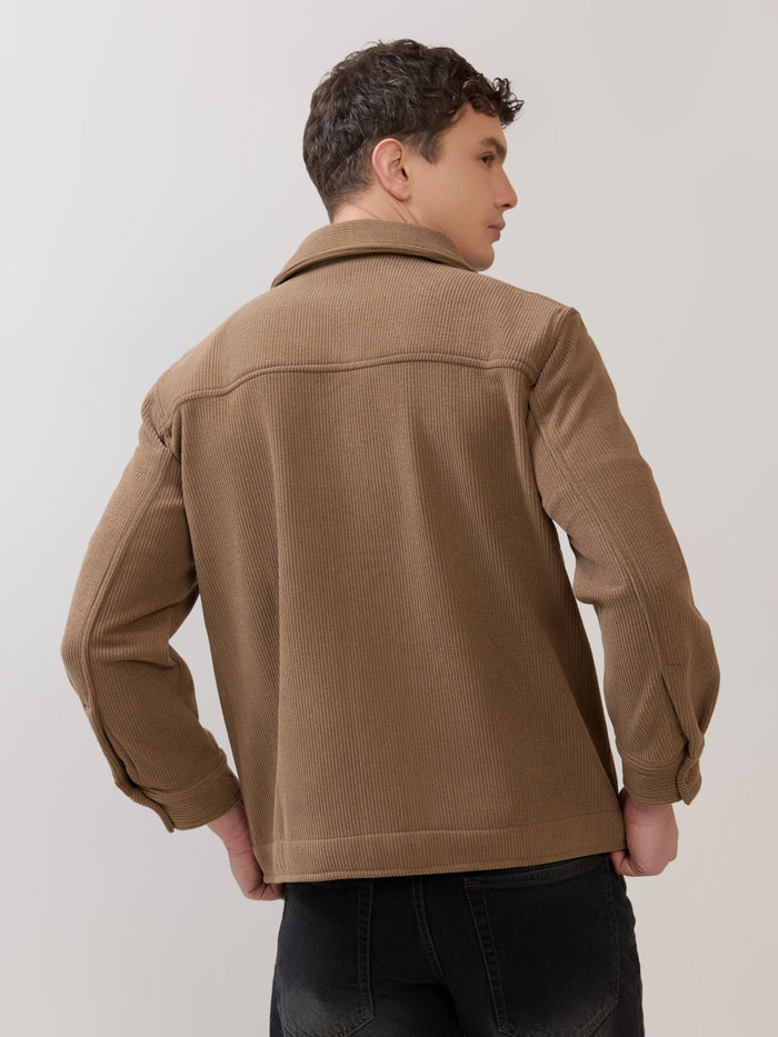 Alloy - Relaxed Corduroy Shacket - Brown