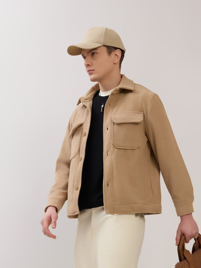 Alloy - Relaxed Corduroy Shacket - Light Brown
