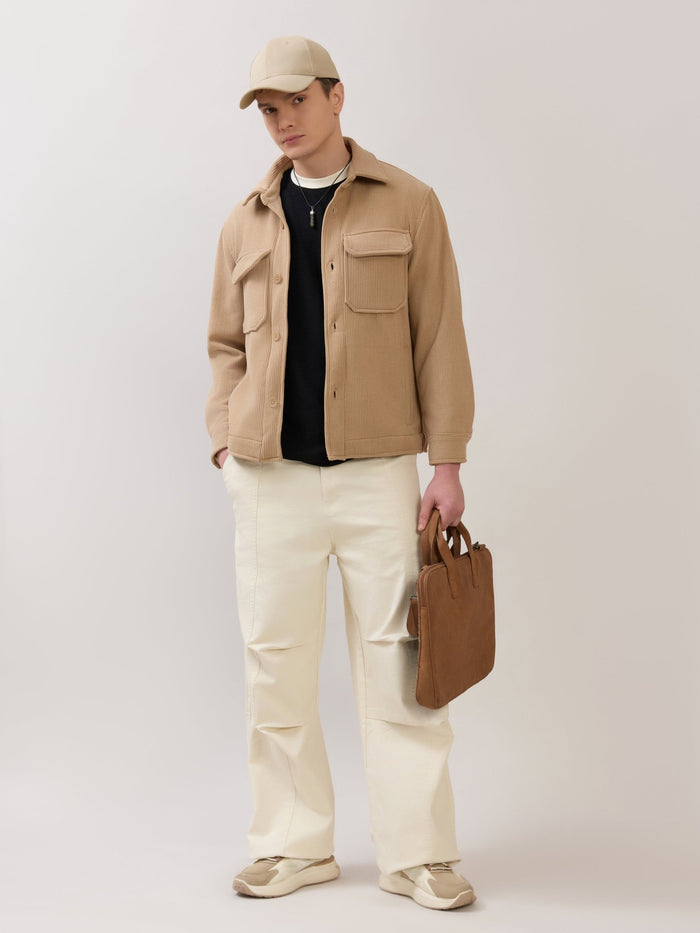Alloy - Relaxed Corduroy Shacket - Light Brown