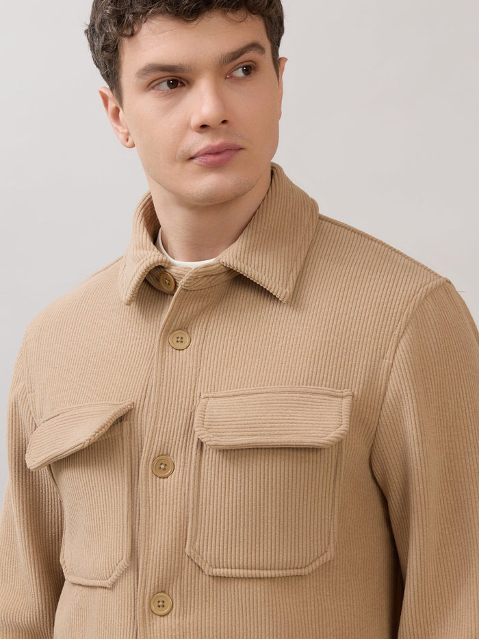 Alloy - Relaxed Corduroy Shacket - Light Brown