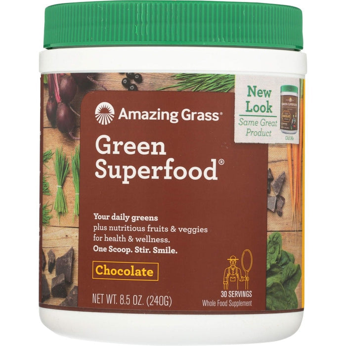 Amazing Grass Green Superfood Chocolate 8.5 Oz (Pack of 2) - The Oasis of Health