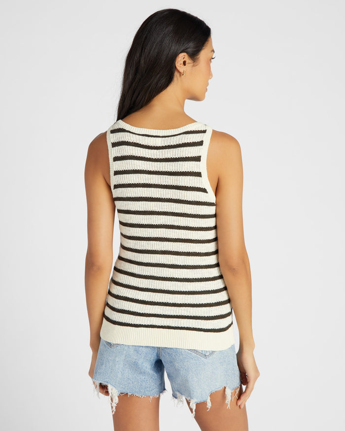 Seashell Black Granite Stripe $|& Thread & Supply Amber Stripe Tank - SOF Back