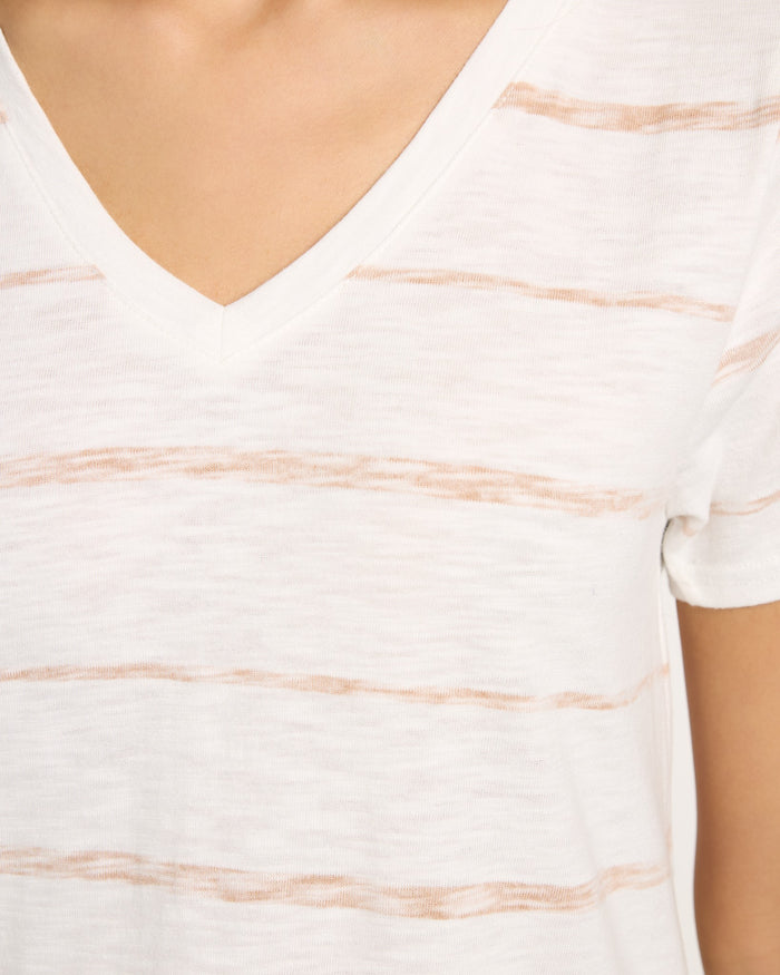 Sandstone Stripe $|& Thread & Supply Amelia Stripe Tee - SOF Full Front