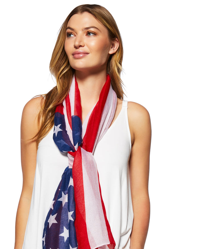 American Flag Scarf $|& Elegant Essence American Flag Scarf - SOF Detail