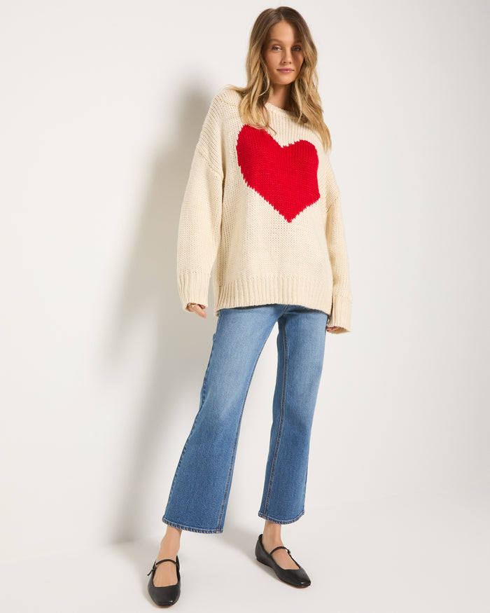 Birch $|& SEAS Amour Heart Crew Neck Sweater - UGC On Fig
